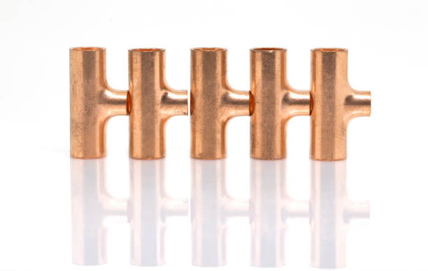 istock T-joint connection pipe of Air-conditioner or Refrigerant system 890469882