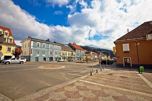 Town of Bad sankt Leonhard im Lavanttal colorful streetscape, Carinthia, Austria