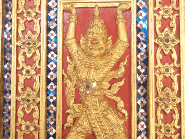istock Thailand pattern on walls of buddhistic temple 890518416