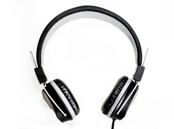istock Black headphones isolated white background. 890531510