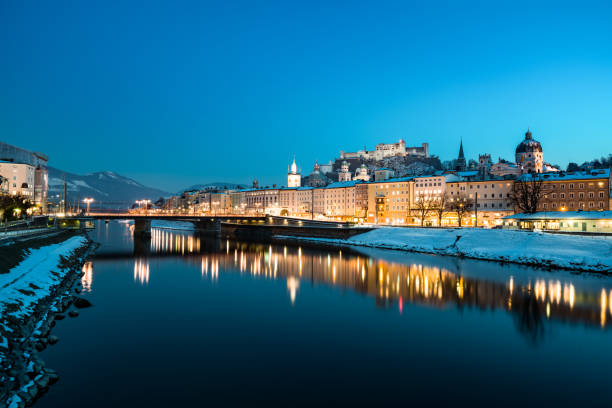 istock Salzburg in winter night, Austria 890531688