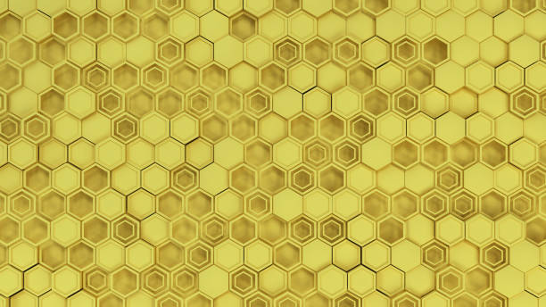 istock Abstract 3d background made of yellow hexagons 890542904
