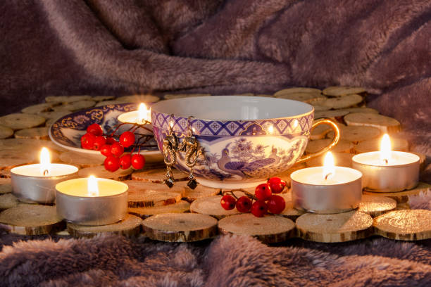 Cup of tea, rowan, tarot