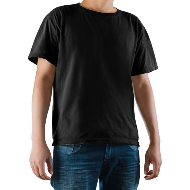 istock Man wearing blank black t-shirt 890545354