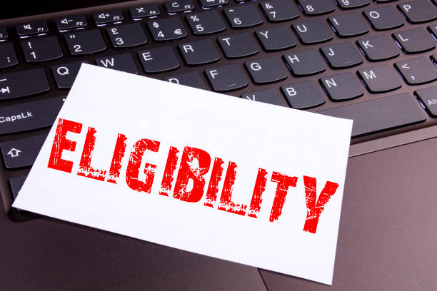 istock Writing Eligibility text made in the office close-up on laptop computer keyboard. Business concept for Suitable Eligible Eligibility Workshop on the black background with copy space 890554692