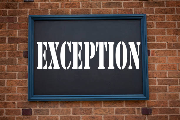 istock Conceptual hand writing text caption inspiration showing announcement Exception. Business concept for  Exceptional Exception Management,  written on frame old brick background with copy space 890561624