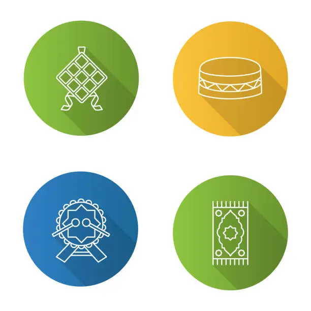 Vector illustration of Islamic culture icons