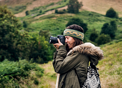 Woman Photography Camera Nature Environment Concept