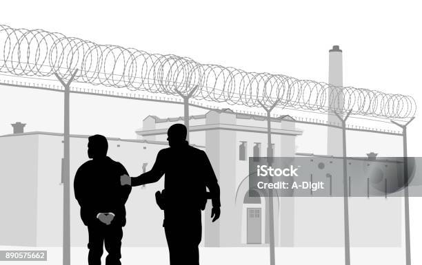 Prison Security Personnel Stock Illustration - Download Image Now - Prison, Vector, Arrest