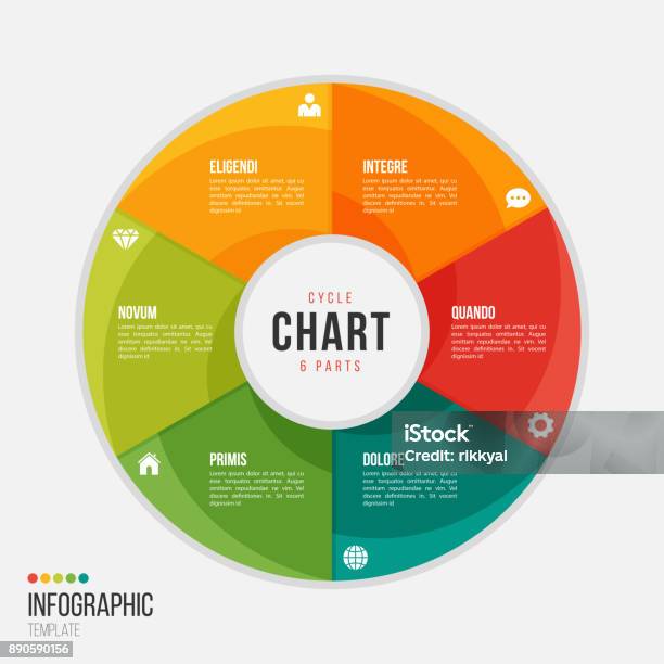 Cycle Chart Infographic Template With 6 Parts Options Steps Stock ...