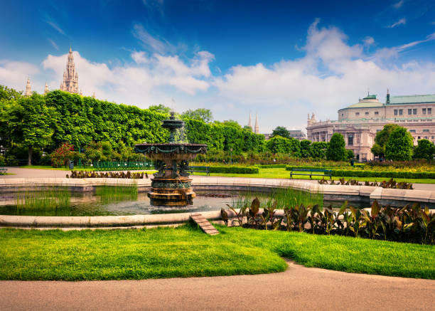 istock Picturesque scene in Volksgarten with fountain. 890597772