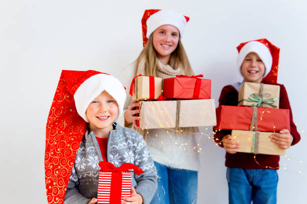 Kids celebrating christmas