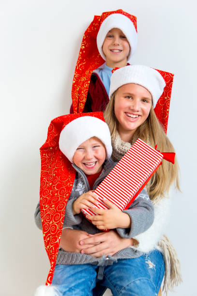 Kids celebrating christmas
