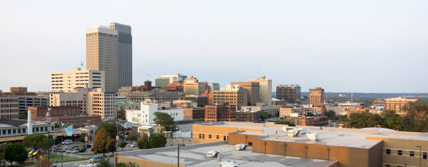 건물 건축 시 다운 타운 스카이 라인 오마하 네브래스카 도시 중서부 - omaha nebraska nebraska skyline building exterior 뉴스 사진 이미지