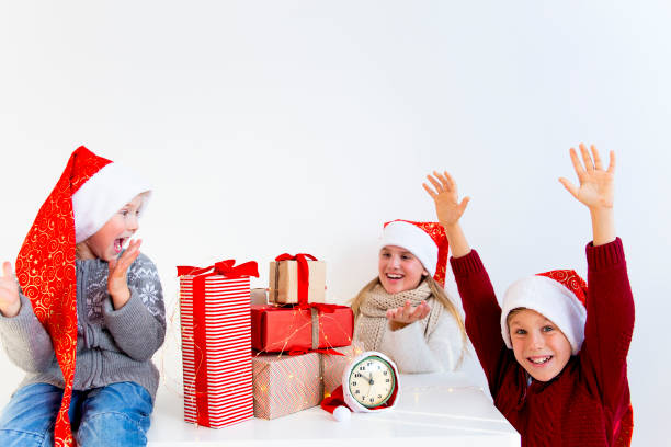 Kids celebrating christmas