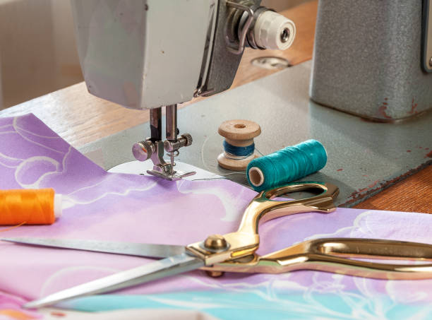 istock Details of an old sewing machine close-up 890611932