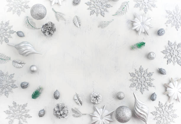 istock Christmas festive arrangement of decorative elements. 890635432
