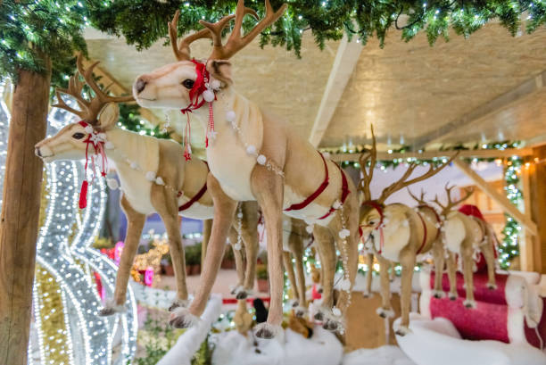 istock Santa Claus's puppet reindeer, decoration for Christmas 890649796