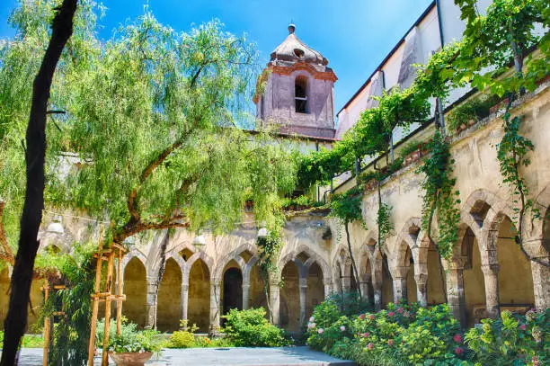 The scenic cloister of San Francesco d'Assisi Church in Sorrento, Italy