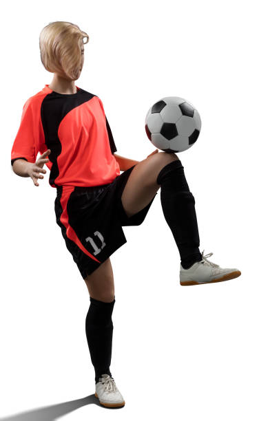 istock female soccer player isolated on white 890650626