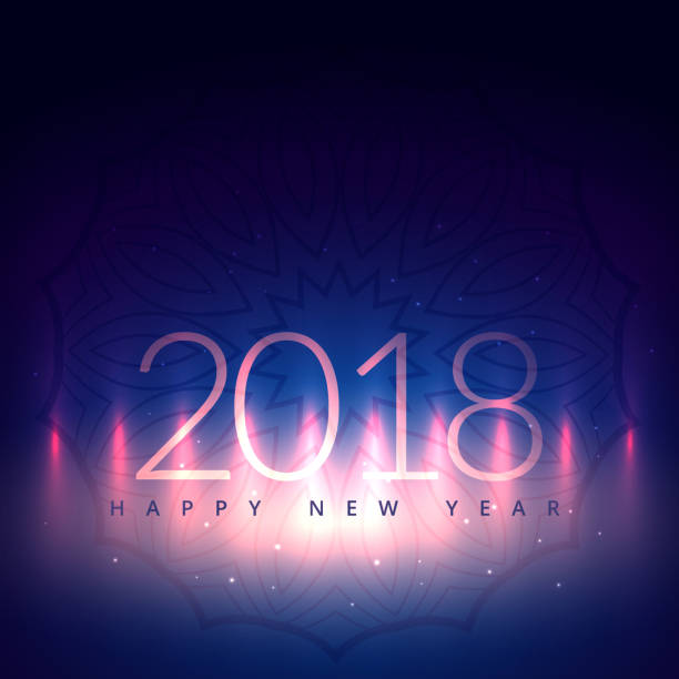 2018 neujahr kartendesign mit lichteffekt - 11880 stock-grafiken, -clipart, -cartoons und -symbole