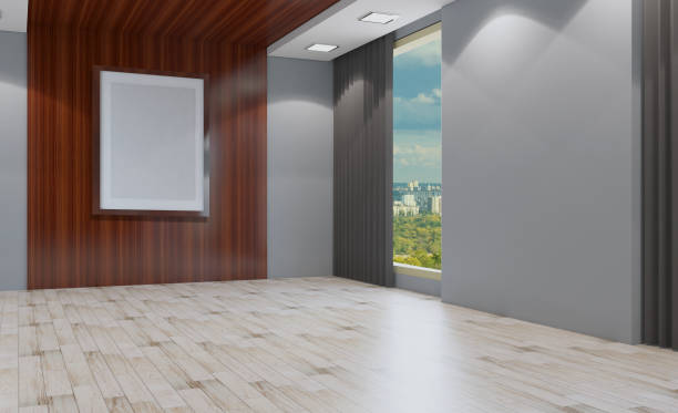 istock Open space office interior with like conference room. Mockup. 3D rendering.. Empty picture 890653468