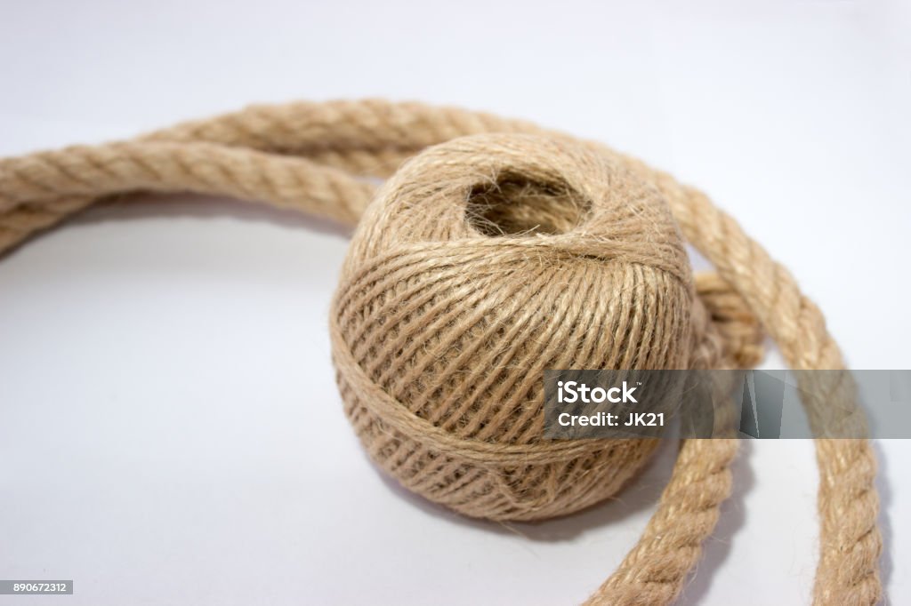 Thin Twine Tangled In A Ball Stock Photo - Download Image Now - String,  Bending, Bonding - iStock