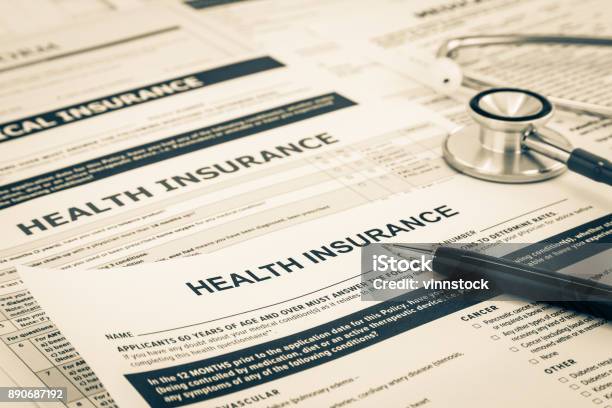 Health Insurance Questionnaire And Registration Concept Stock Photo - Download Image Now