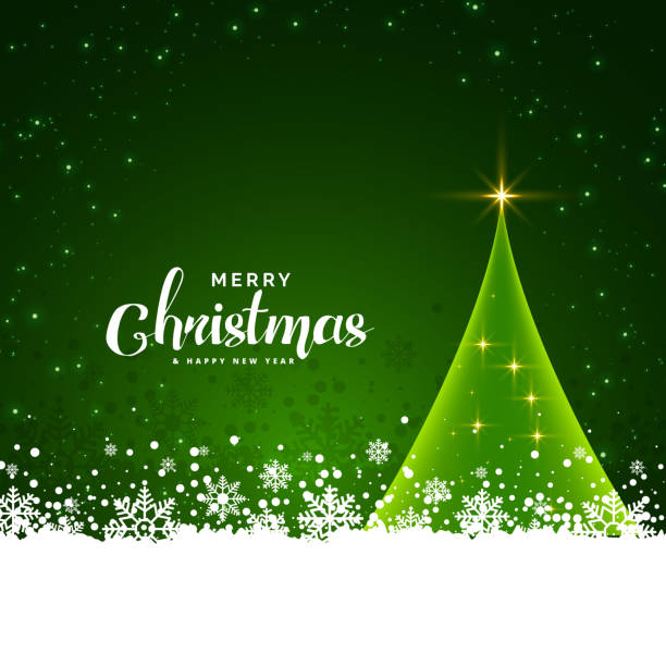 istock green christmas card design with snowflakes background 890690260