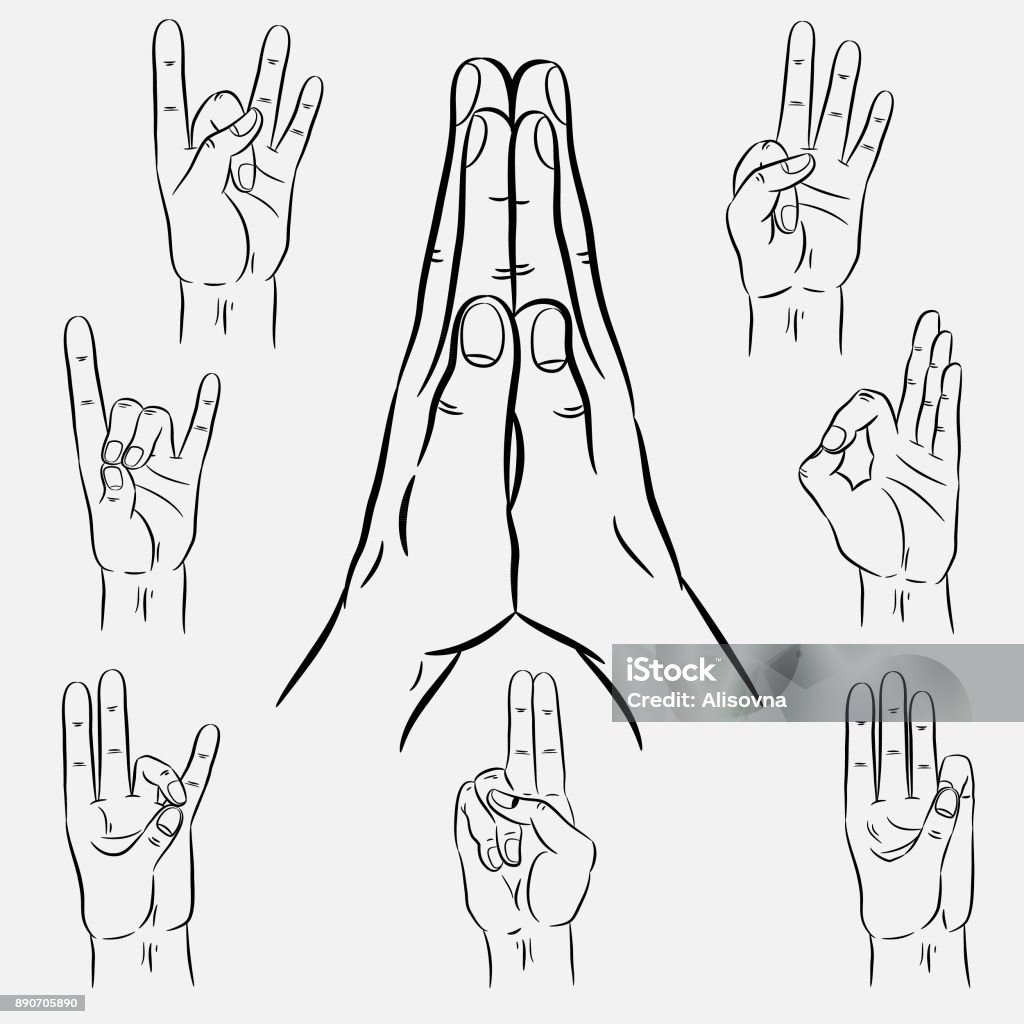 Hand In Yoga Mudra Stock Illustration - Download Image Now - Mudra ...