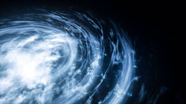 istock Blue whirlpool, cosmos and Nebula, scientific and technological background 890709256