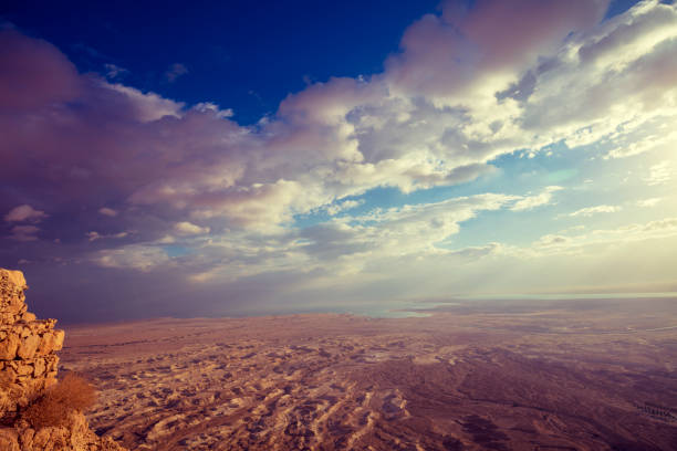 istock Aerial view from Masada. Sunrise in Judaean Desert 890712856