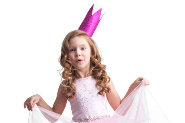 istock Happy small princess girl 890737072