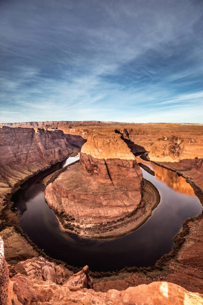 Horseshoe Bend on Colorado River - Arizona Horseshoe Bend on Colorado River - Arizona horseshoe canyon stock pictures, royalty-free photos & images