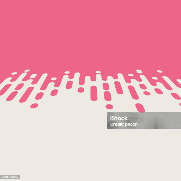 Abstract Pink Rounded Lines Halftone Transition Vector Stock Illustration - Download Image Now