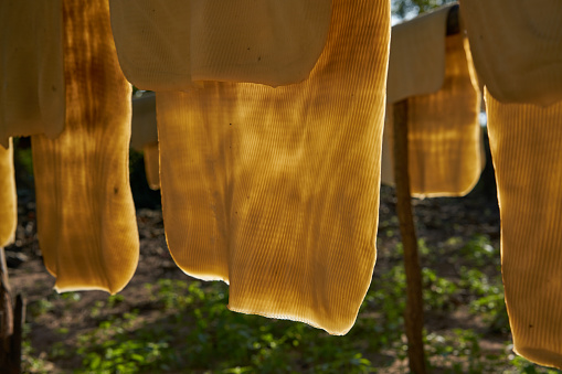Rubber Air Dried Sheet In Thailand Stock Photo - Download Image Now