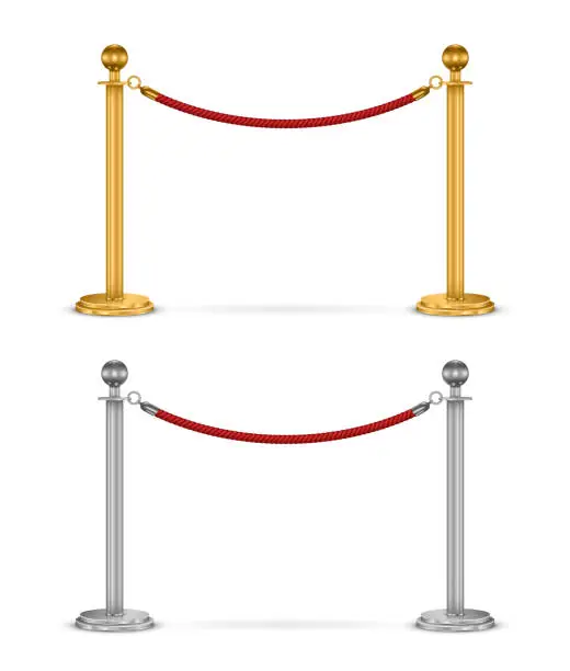 Vector illustration of Barrier rope isolated
