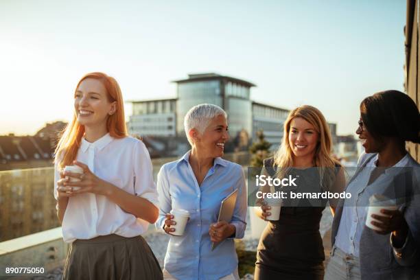 Happiness Inspires Productivity Stock Photo - Download Image Now - Group Of People, Women, Only Women