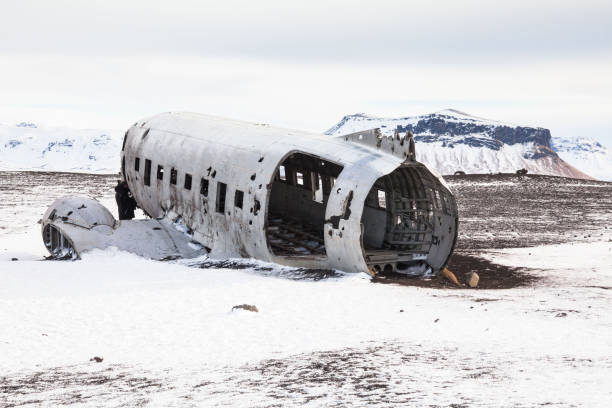 istock Solheimasandur the plane wreck view during winter snow 890775666