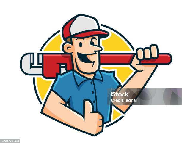 Plumber Mascot Plumber Character Worker Cartoon Stock Illustration -  Download Image Now - Logo, Plumber, Craftsperson - iStock