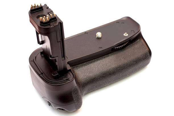 istock Battery grip for modern DSLR camera isolated on white background 890818428