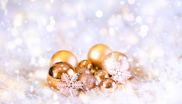 istock Christmas balls bokeh background. Happy New Year 890818594