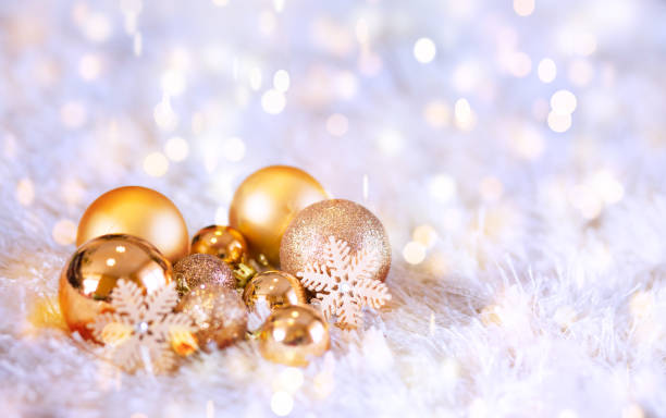 istock Christmas balls bokeh background. Happy New Year 890818652