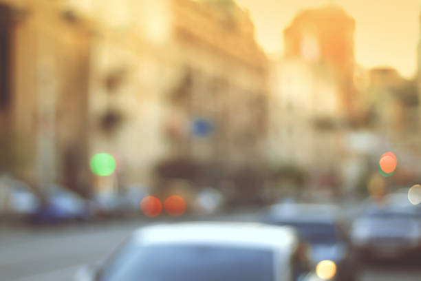 istock Beautiful sunset city bokeh. 890819222