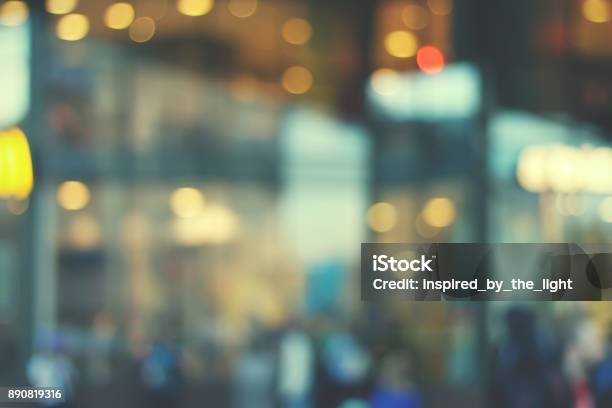 Blurry Mall Showcase Stock Photo - Download Image Now - Store Window, Defocused, Store