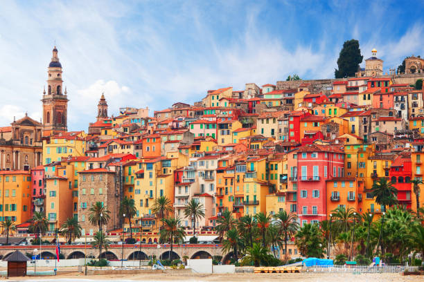 View on old part of Menton, Provence-Alpes-Cote d'Azur,  France. View on old part of Menton, Provence-Alpes-Cote d'Azur,  France. d'azur stock pictures, royalty-free photos & images