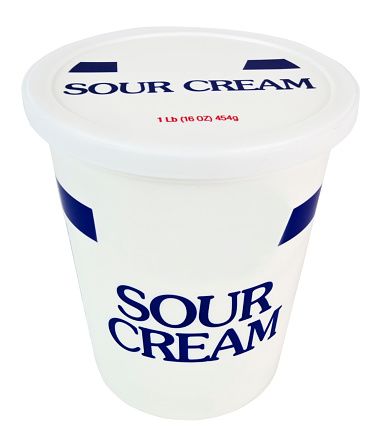 Sour cream container. Isolated.