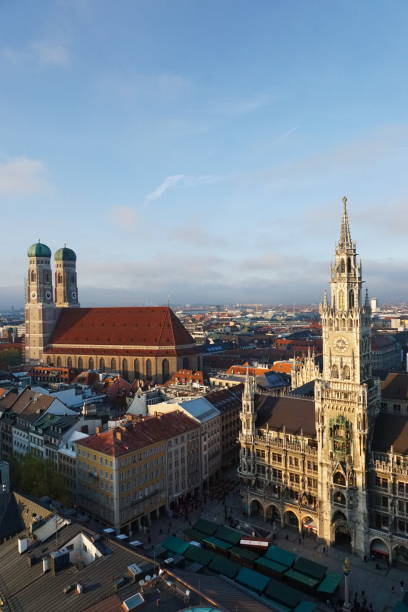 istock Munich. City centre pedestrian zone at Marienplatz  at twilight. 890831054