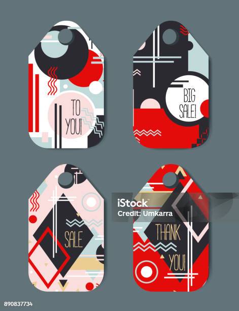 Abstract Tag Design Tag Template With Abstract Pattern And Advertising Slogans Vector Stock ...