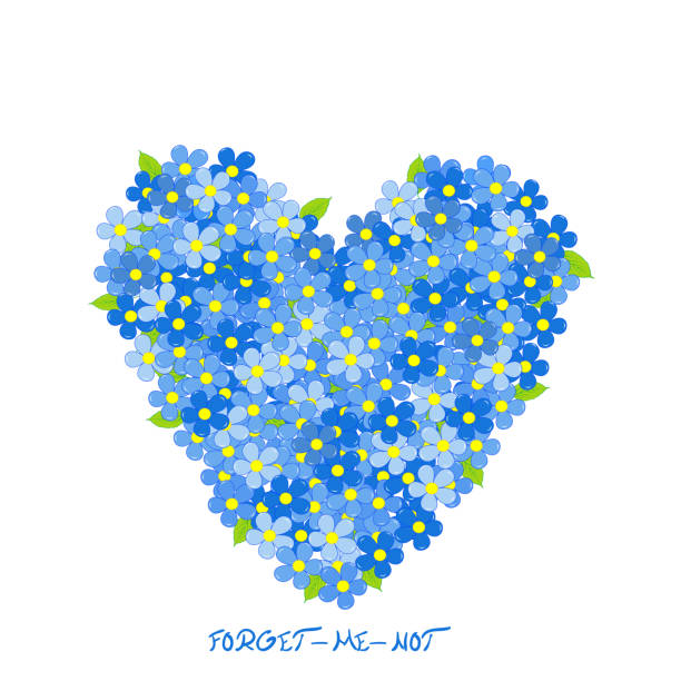 istock Heart made of forget-me-not flowers 890850146